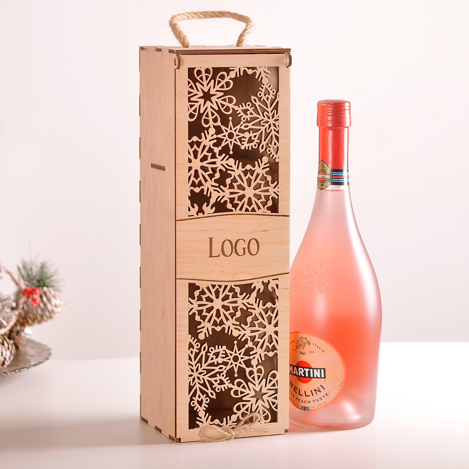 Подарункова дерев'яна коробка для шампанського AL006